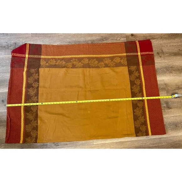 Rectangular Tablecloth Maroon Mustard With Leaves 76x54 - Picture 4 of 9